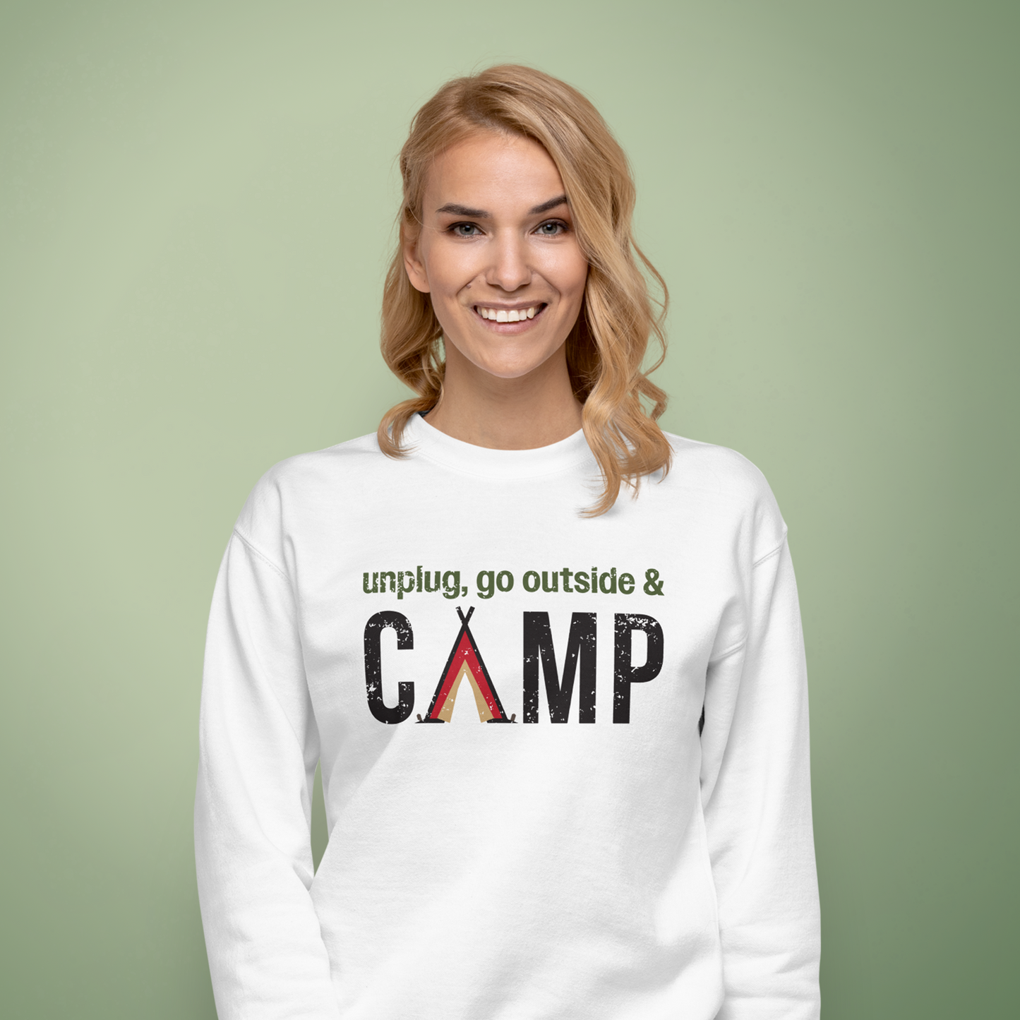 Unplug, Go Outside, & Camp • Premium Sweatshirt