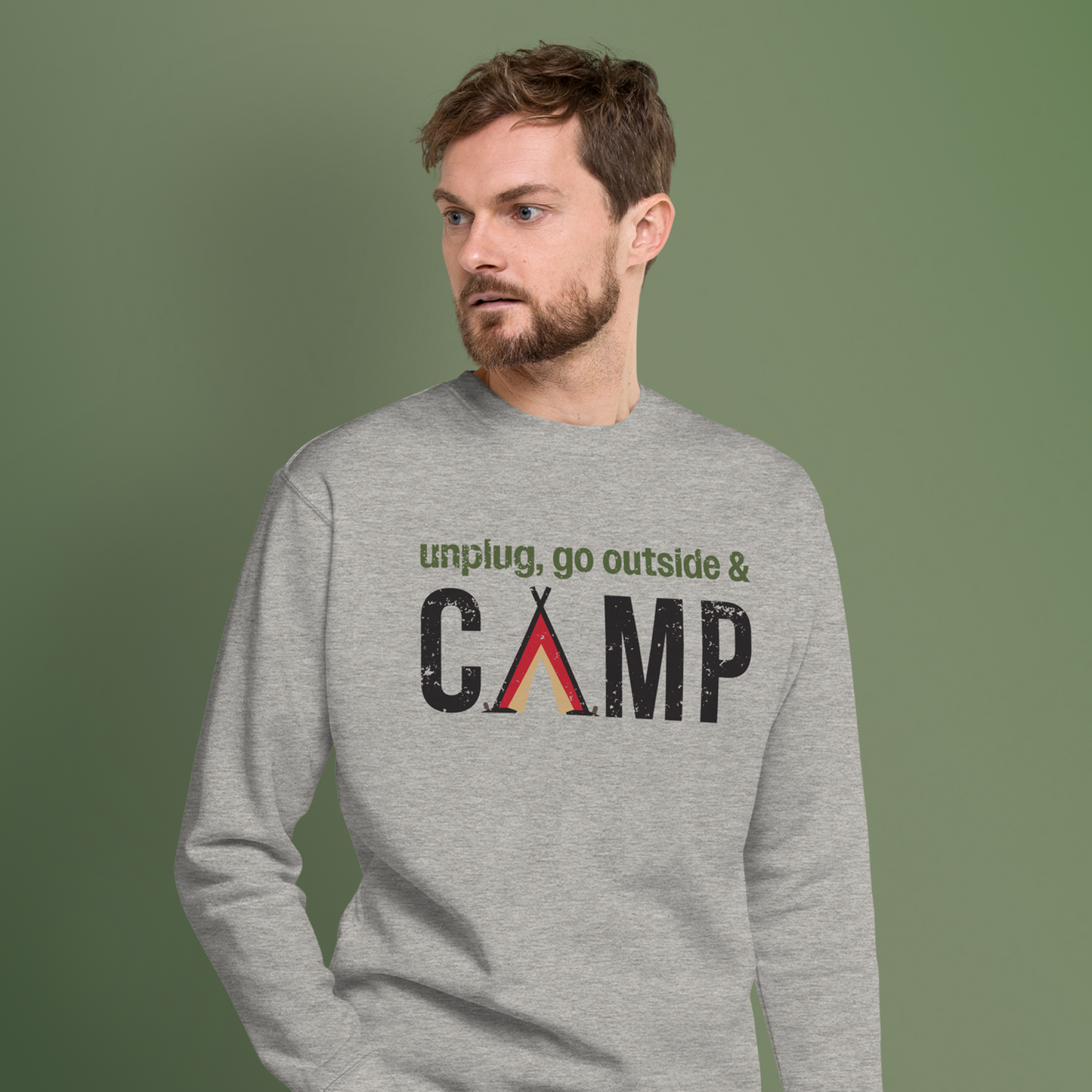 Unplug, Go Outside, & Camp • Premium Sweatshirt
