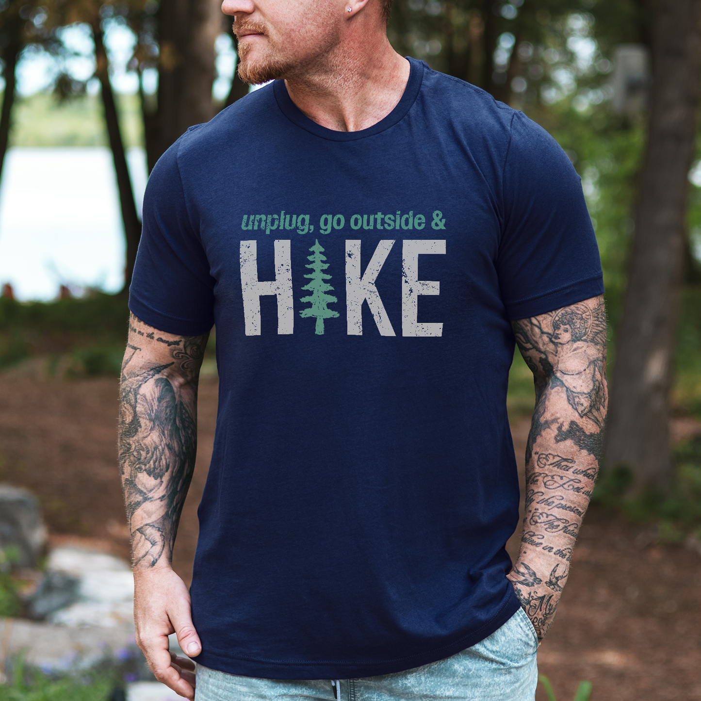 Unplug, Go Outside, & Hike • Short Sleeve Jersey T-Shirt