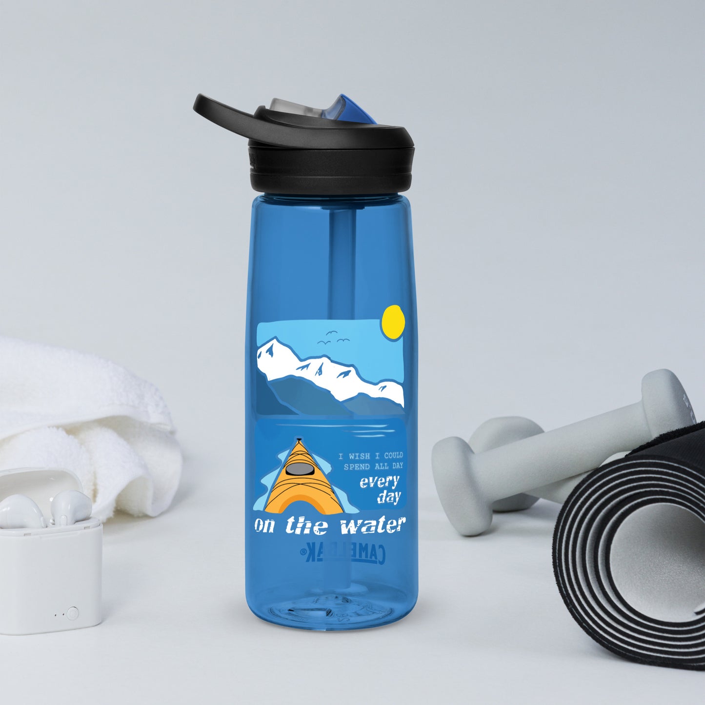 I wish I could spend all day every day on the water • Kayaking • 25oz CamelBak Eddy+ Sports water bottle