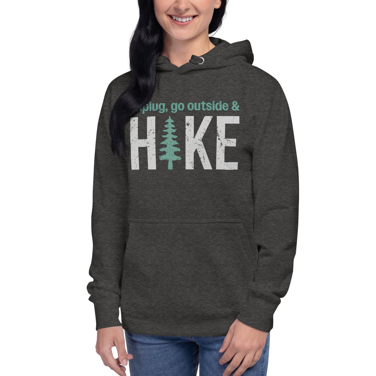 Unplug, Go Outside, & Hike • Premium Hoodie