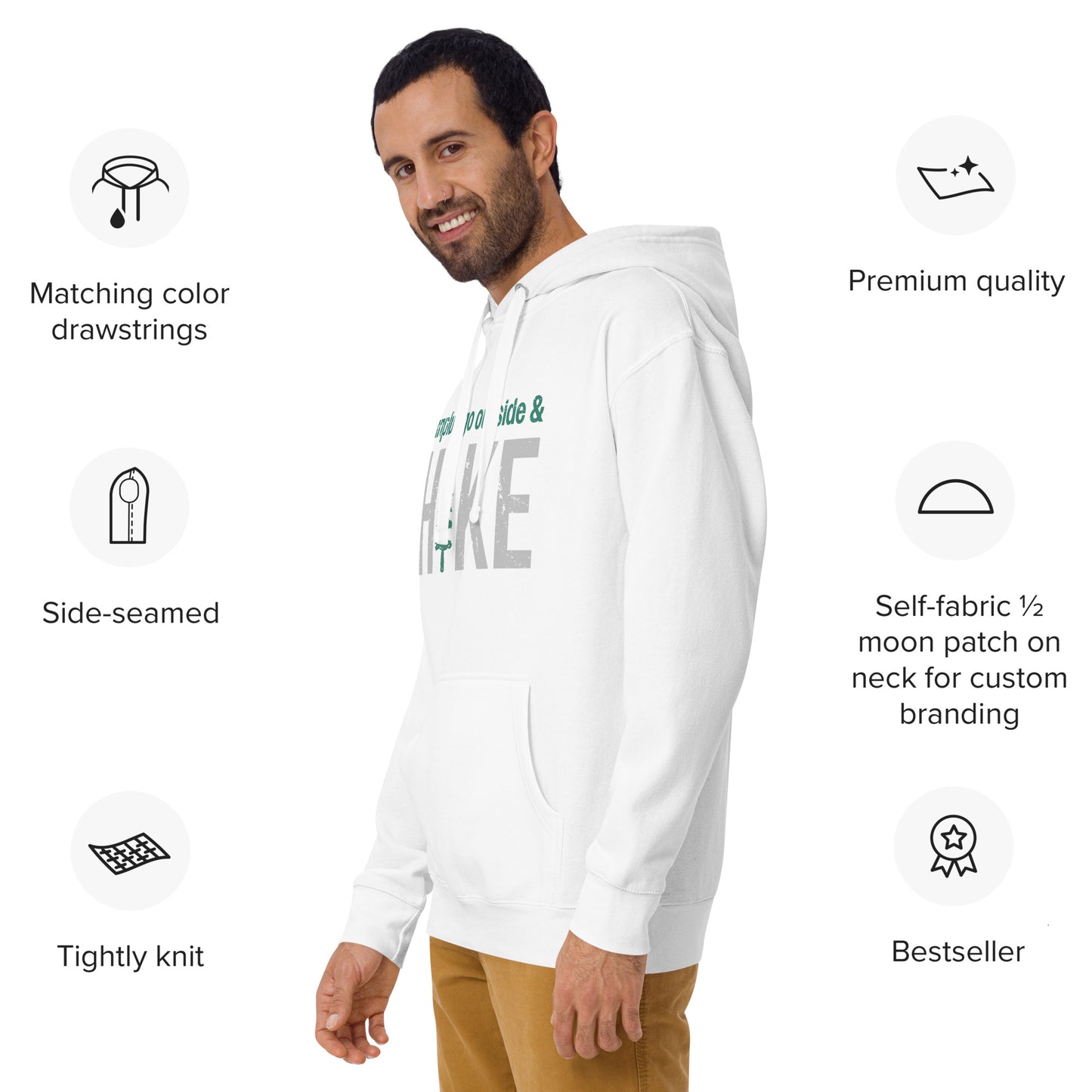 Unplug, Go Outside, & Hike • Premium Hoodie