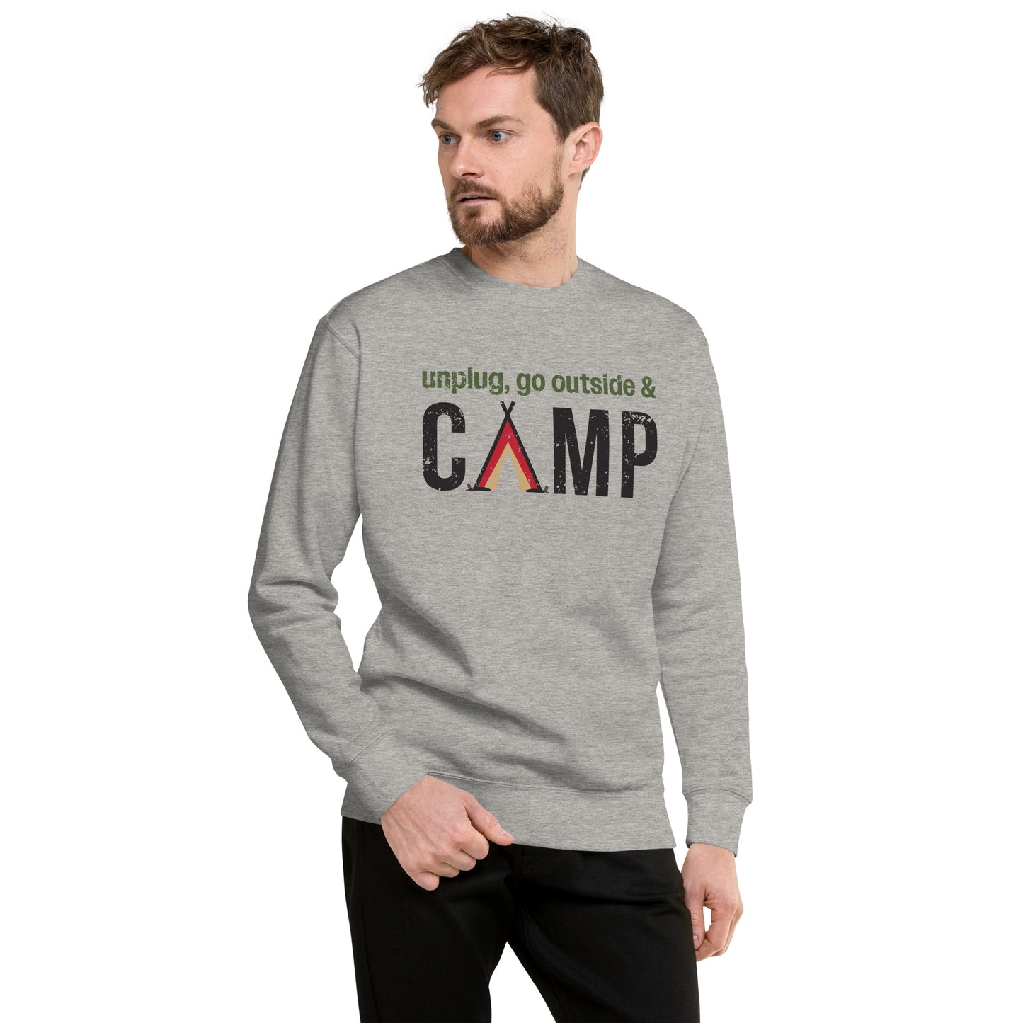Unplug, Go Outside, & Camp • Premium Sweatshirt