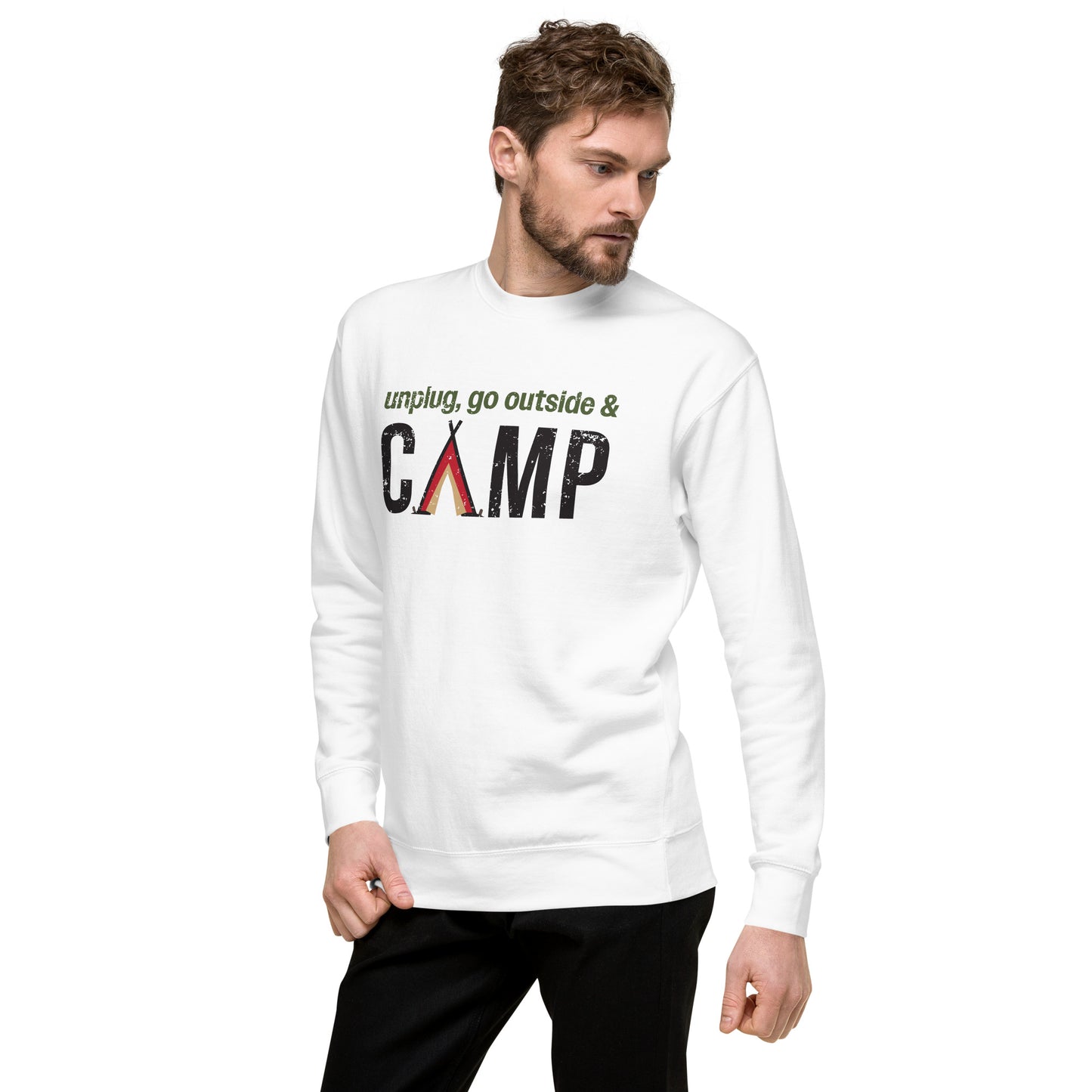 Unplug, Go Outside, & Camp • Premium Sweatshirt
