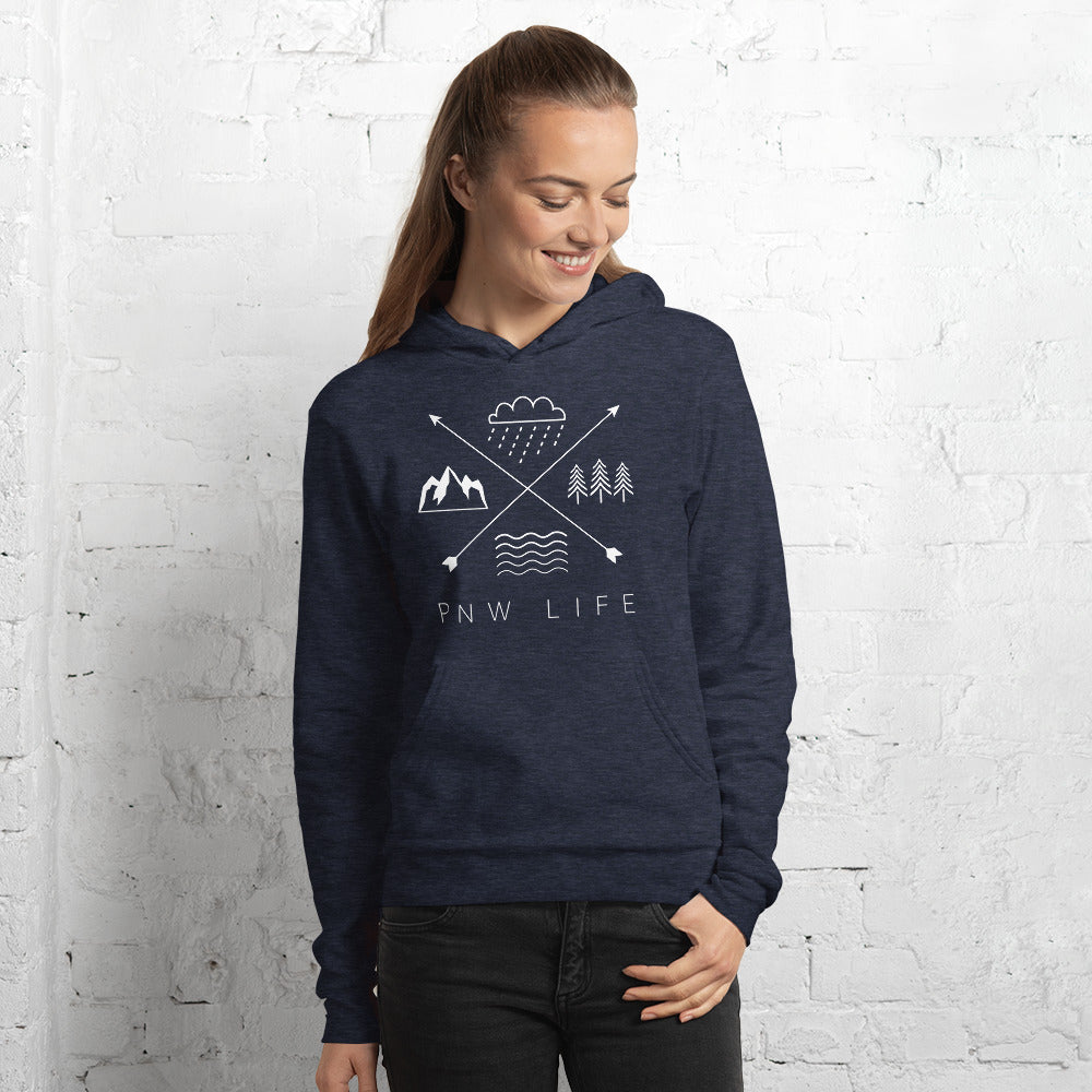 PNW LIFE • Fleece Pullover Hoodie