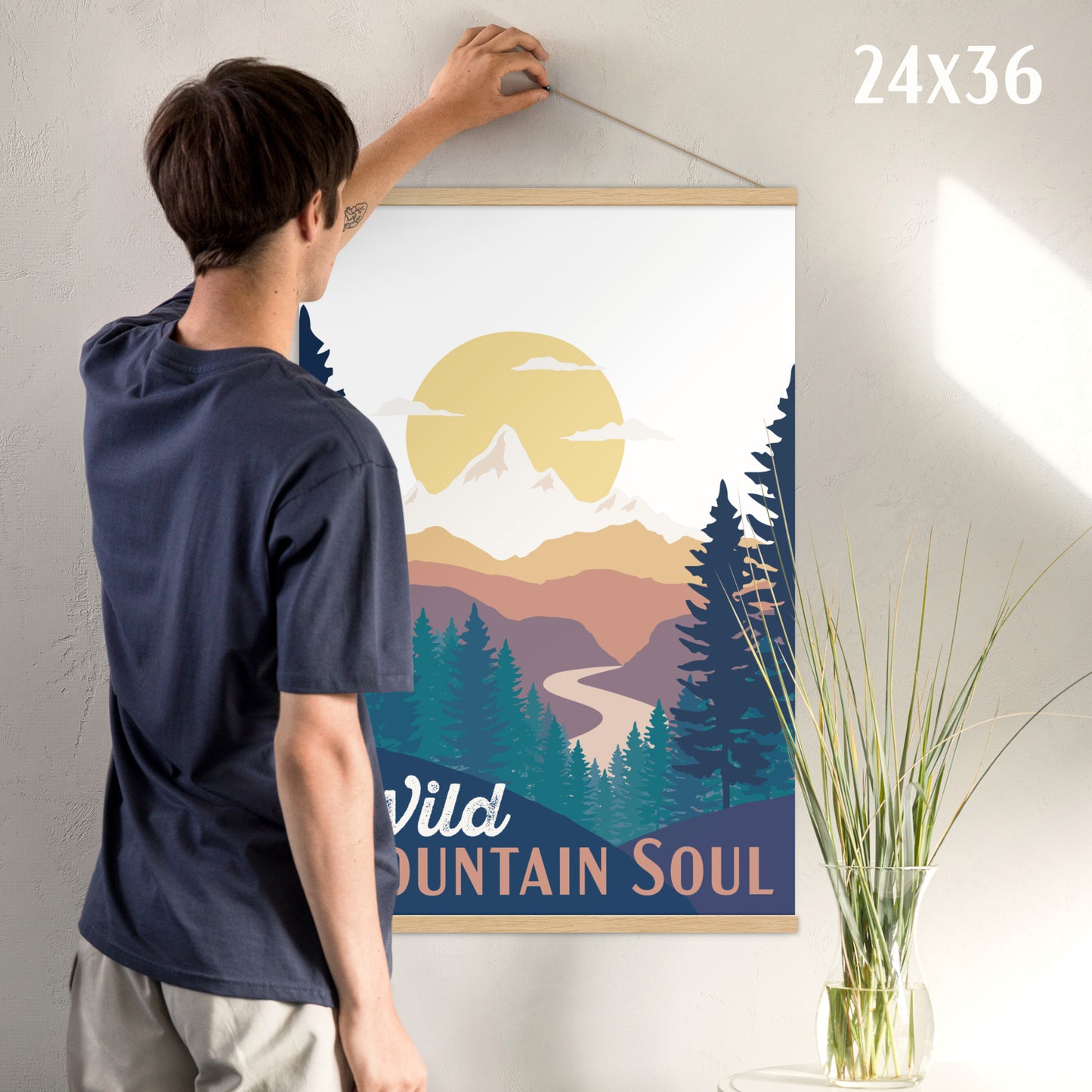 Wild Mountain Soul • Poster with wood hangers