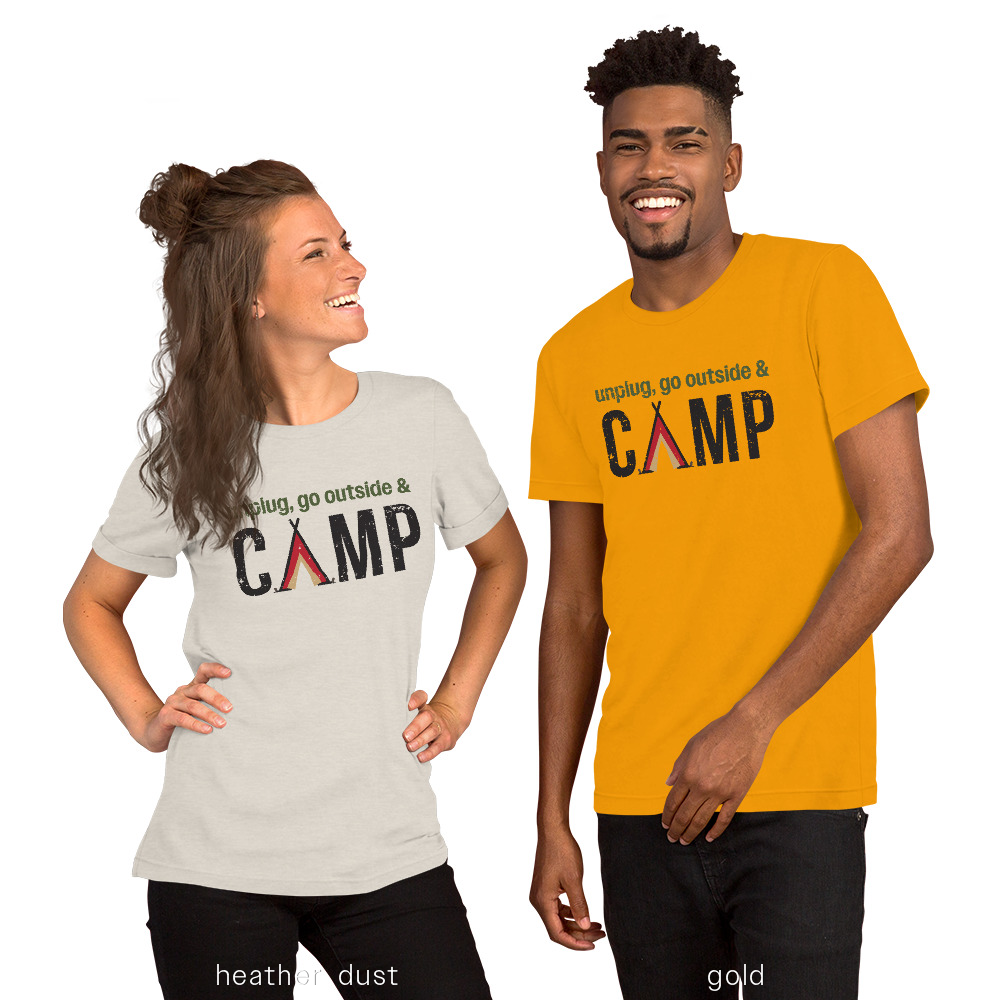 Unplug, Go Outside, & Camp • Short Sleeve Jersey T-Shirt