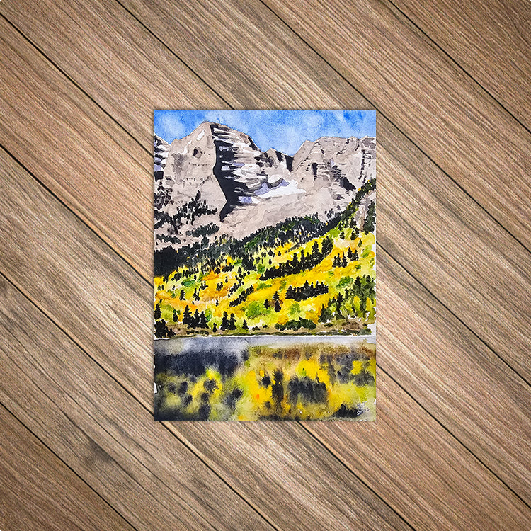 Rocky Mountain National Park Aspens in Autumn • Giclée Art Print from Watercolor Original • 5"x7"