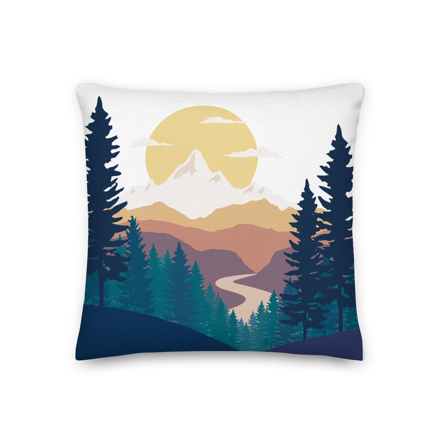 Mountain Sunset • Premium Throw Pillow