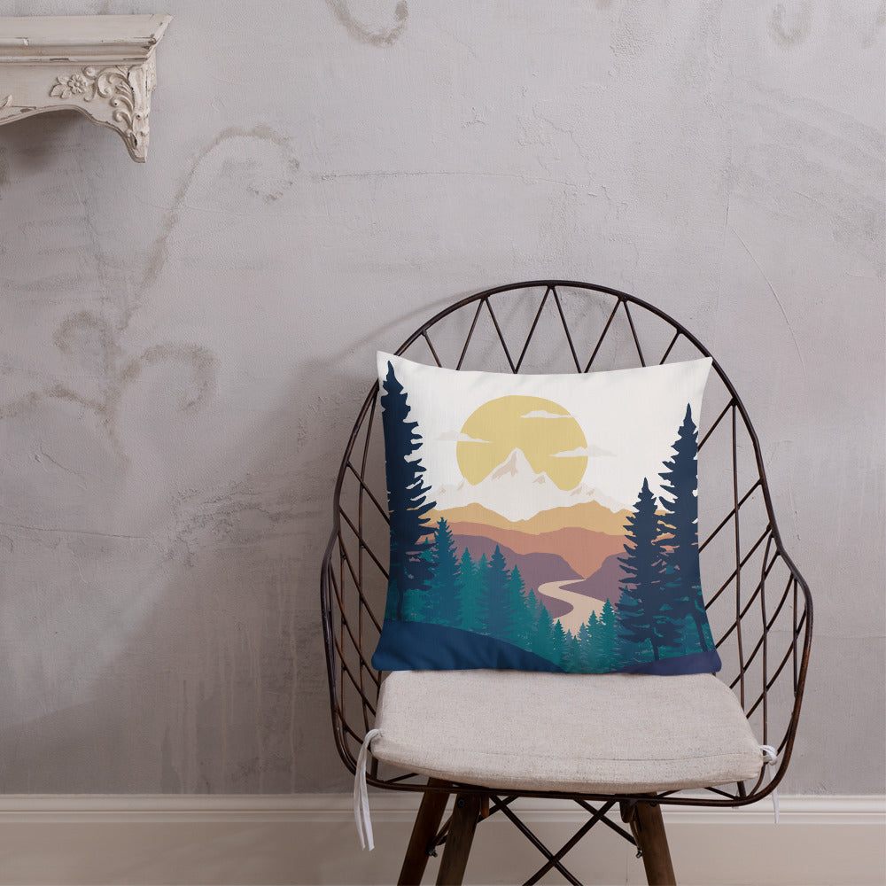 Mountain Sunset • Premium Throw Pillow