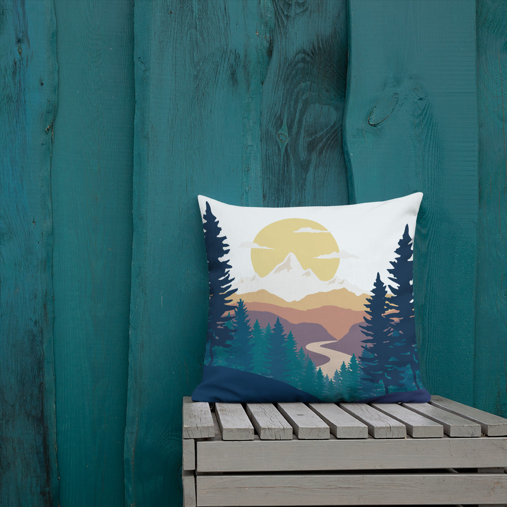 Mountain Sunset • Premium Throw Pillow