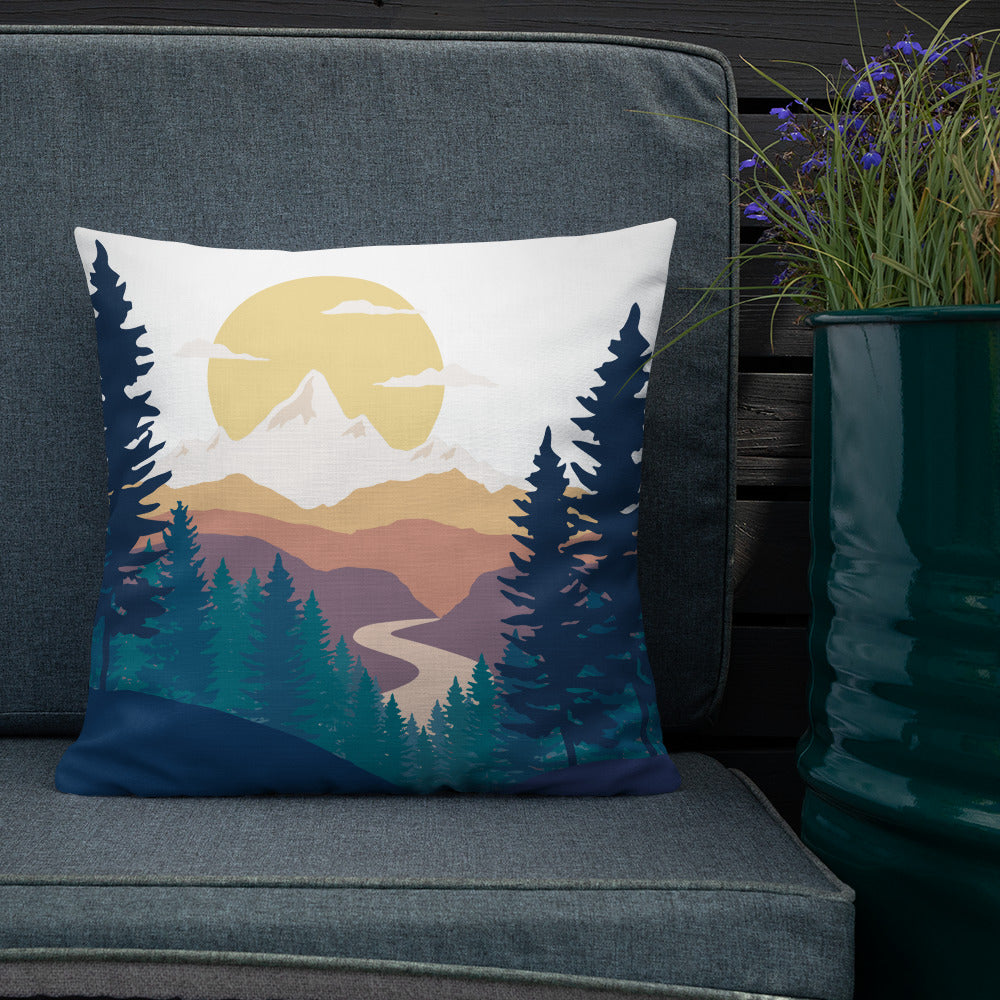 Mountain Sunset • Premium Throw Pillow