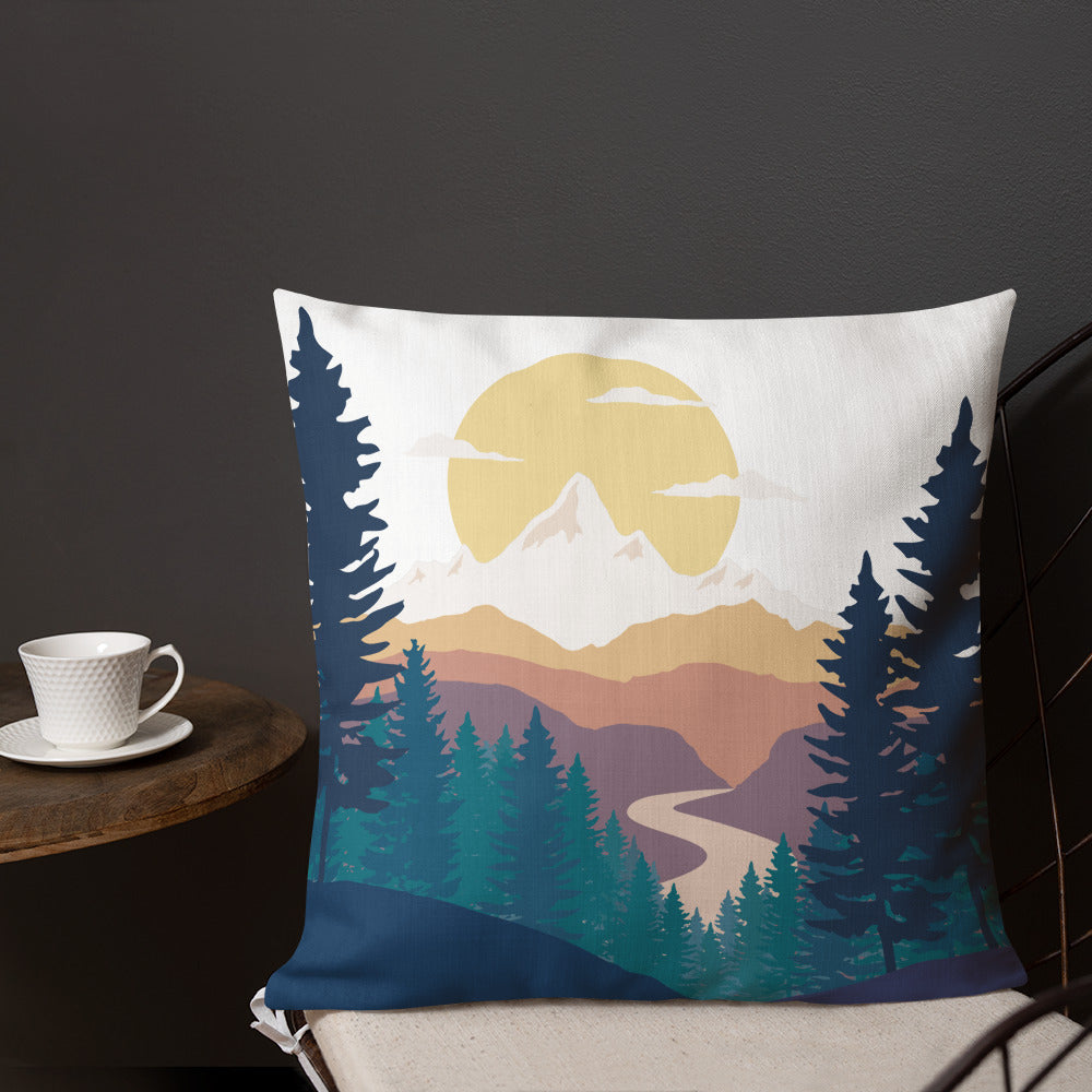 Mountain Sunset • Premium Throw Pillow