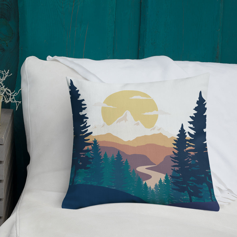 Mountain Sunset • Premium Throw Pillow