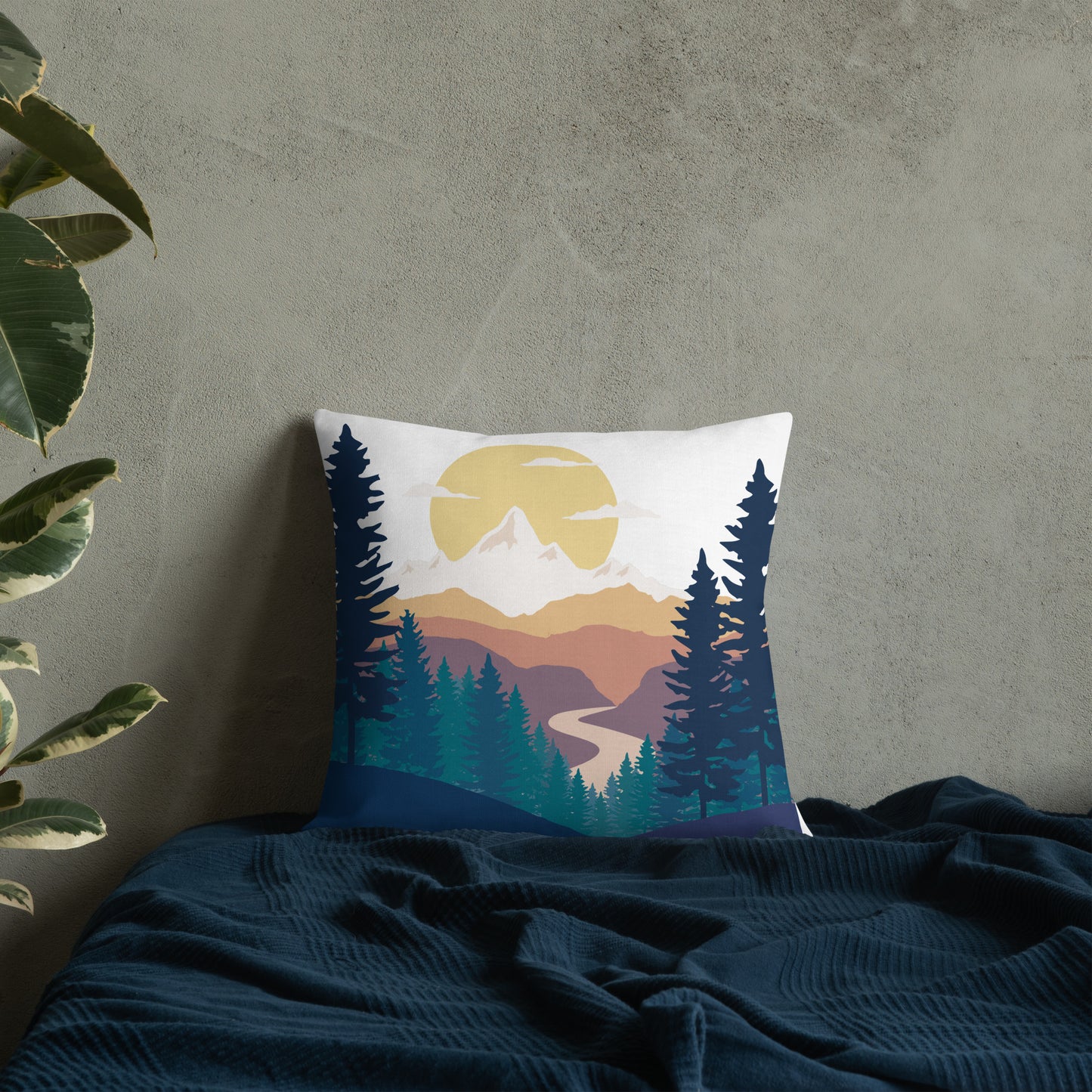 Mountain Sunset • Premium Throw Pillow