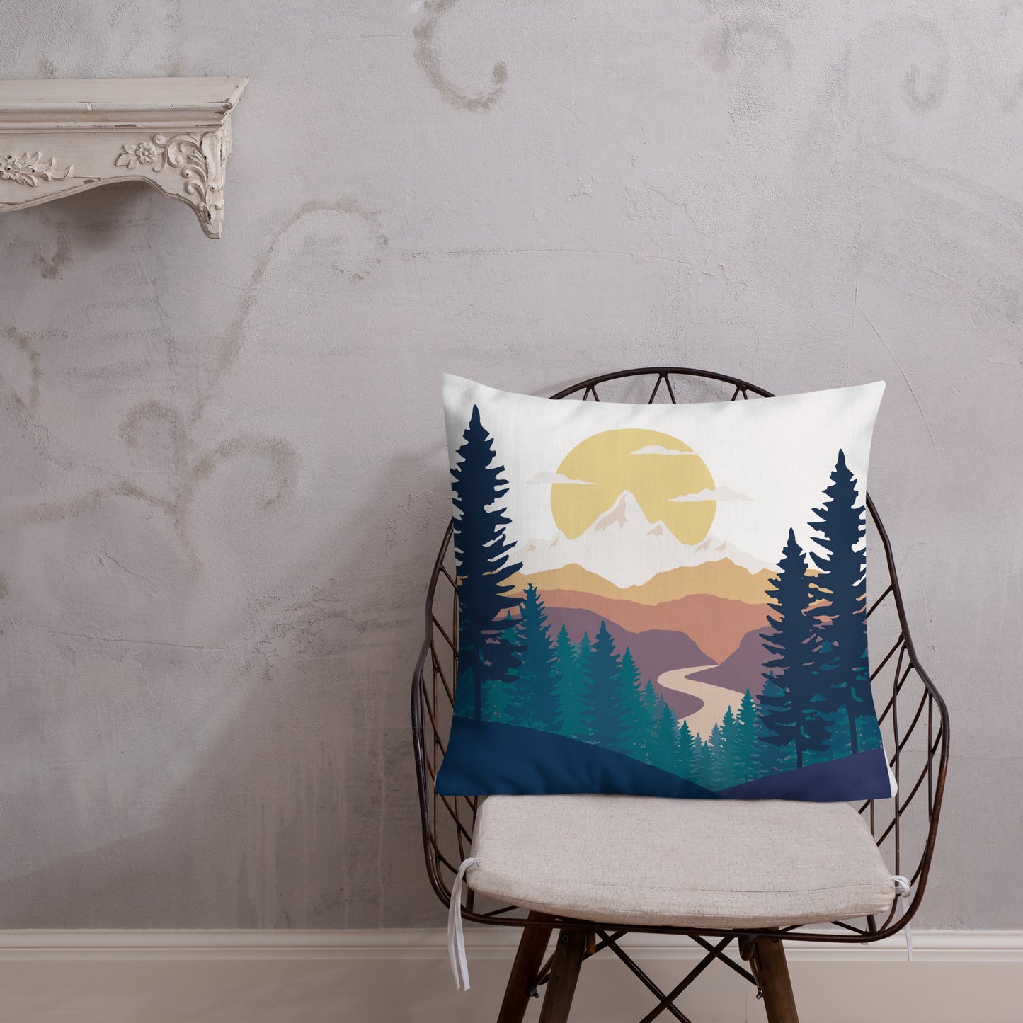 Mountain Sunset • Premium Throw Pillow