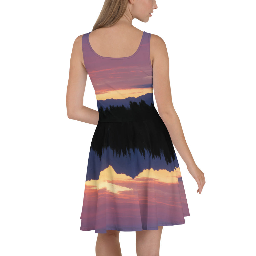 Olympic Mountain Sunset • Skater Dress