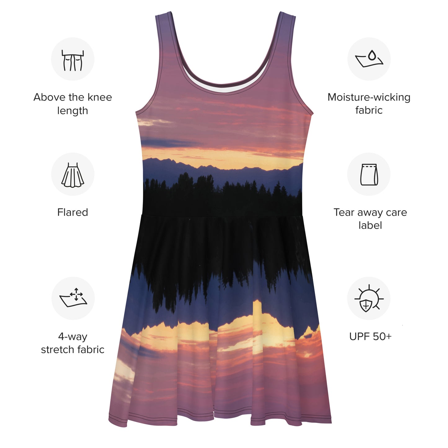 Olympic Mountain Sunset • Skater Dress