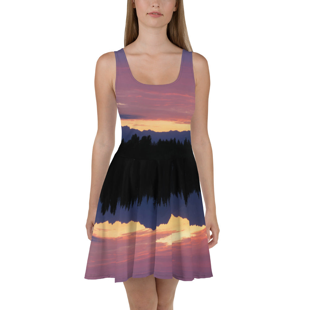 Olympic Mountain Sunset • Skater Dress