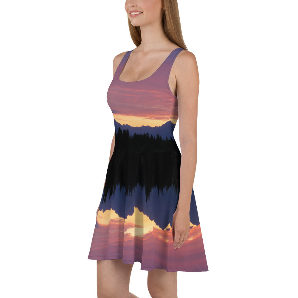 Olympic Mountain Sunset • Skater Dress