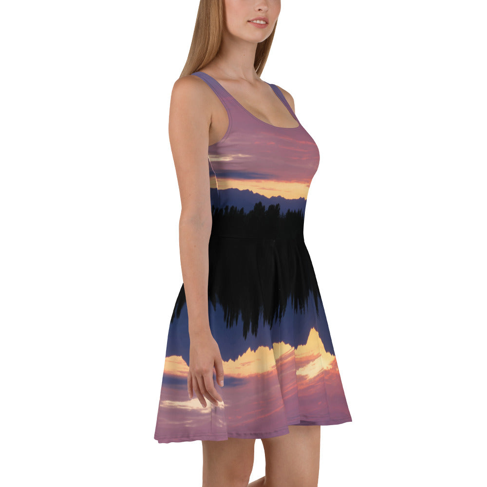 Olympic Mountain Sunset • Skater Dress