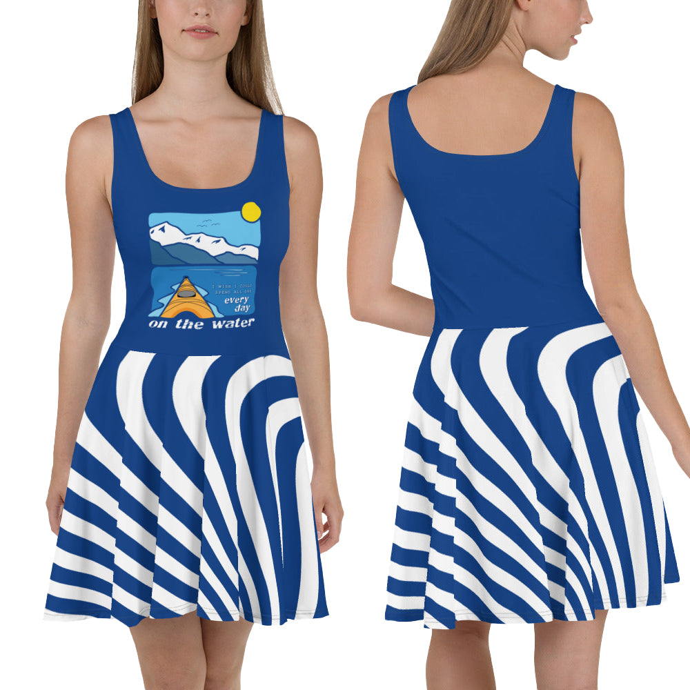 I wish I could spend all day every day on the water • Kayaking • Skater Dress with Patterned Skirt