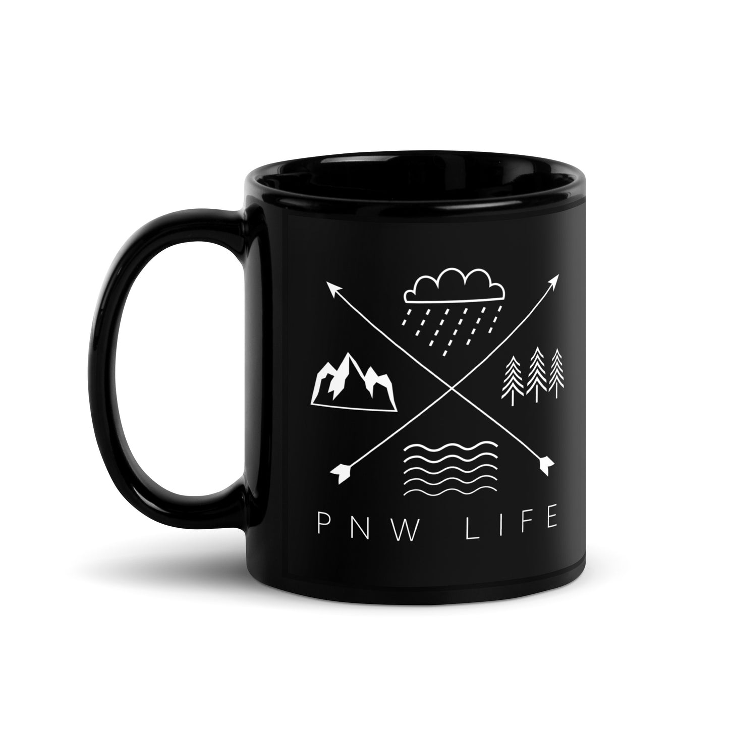 PNW LIFE • Black Glossy Mug