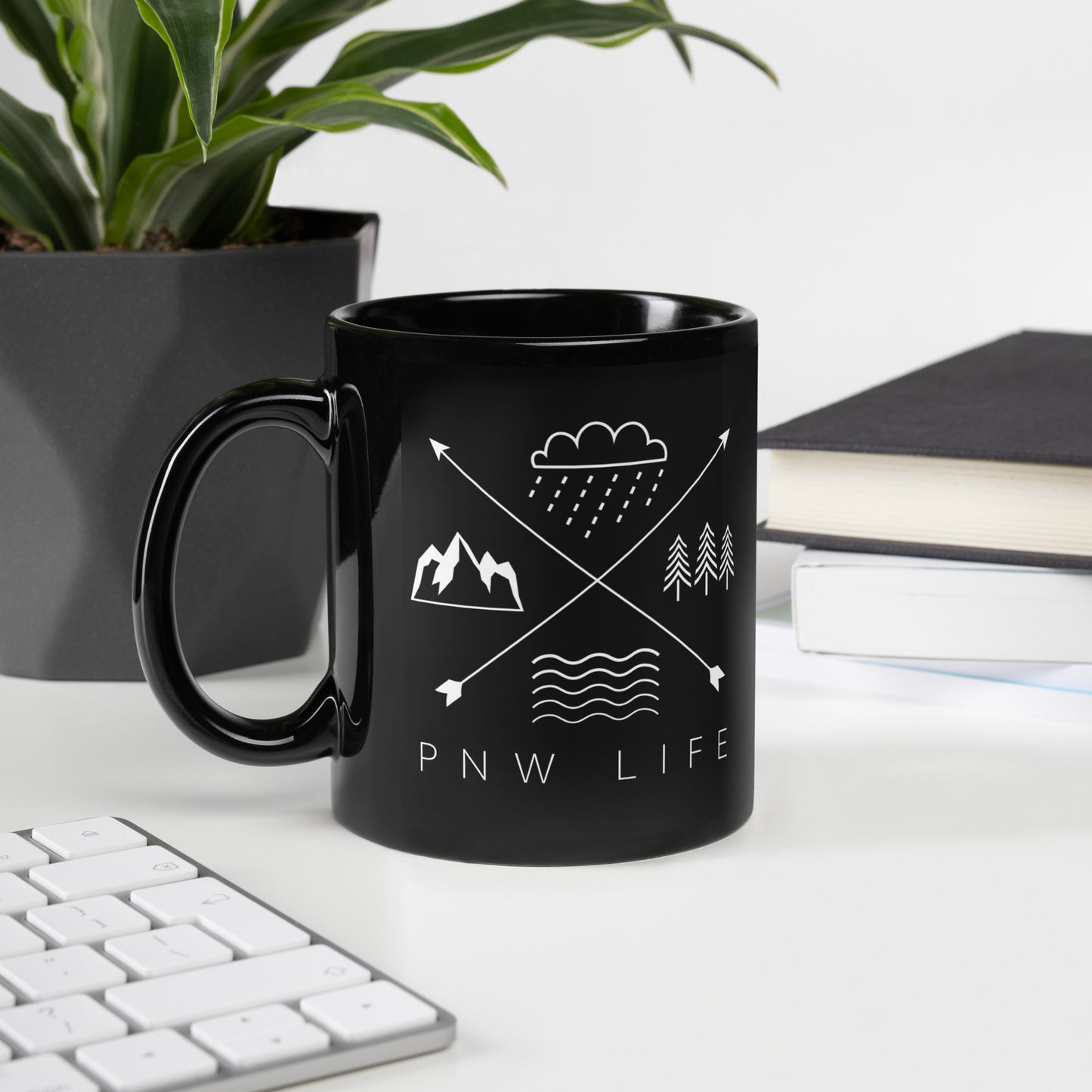 PNW LIFE • Black Glossy Mug