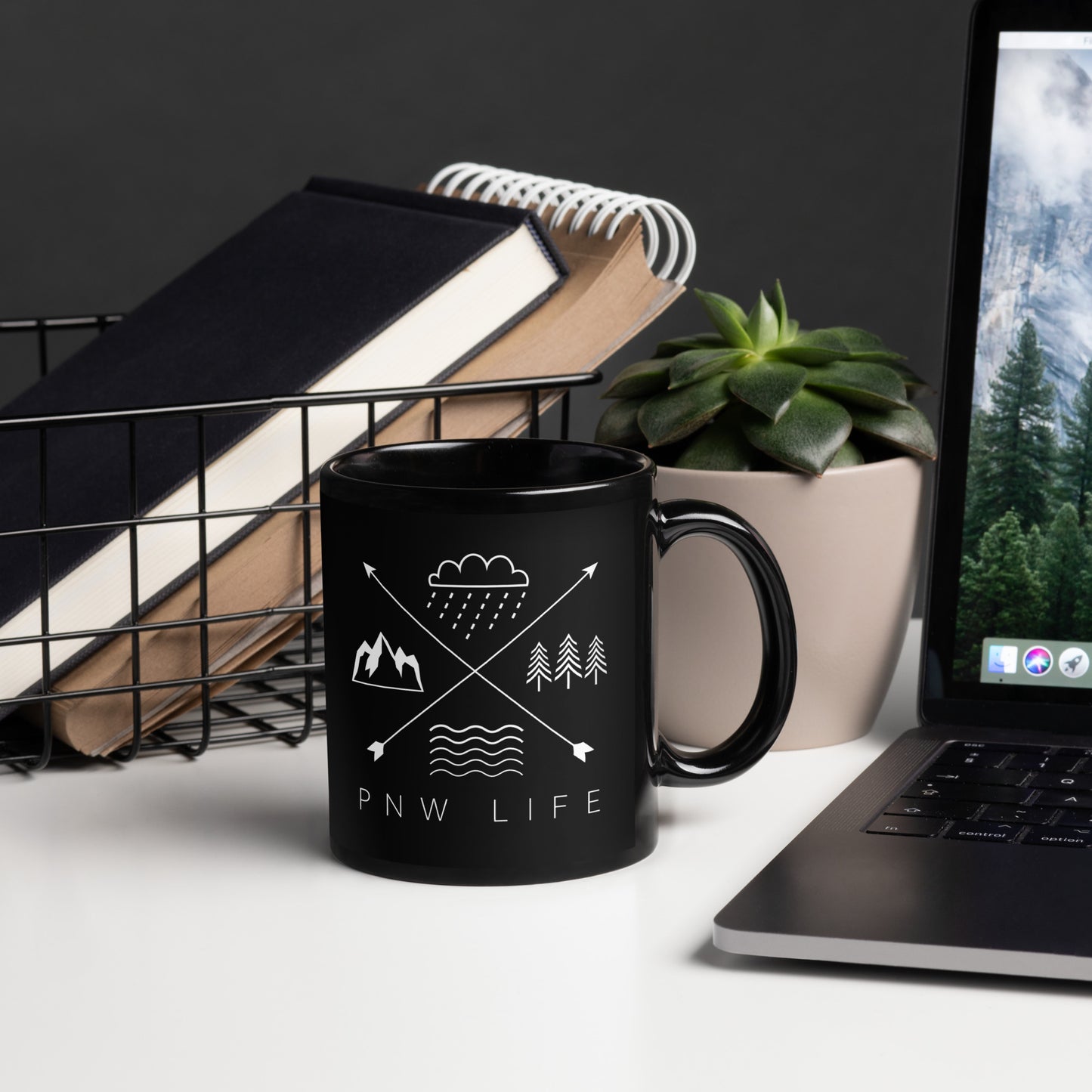 PNW LIFE • Black Glossy Mug