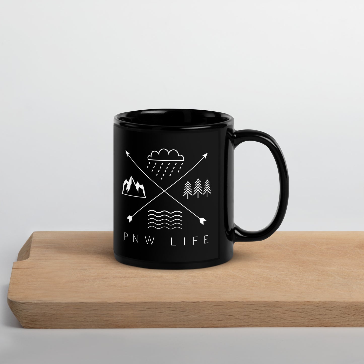 PNW LIFE • Black Glossy Mug