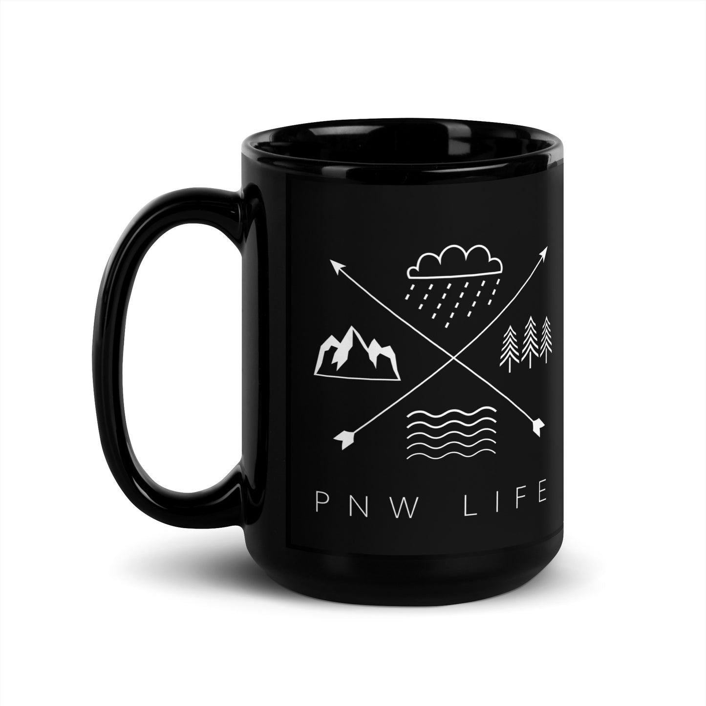 PNW LIFE • Black Glossy Mug