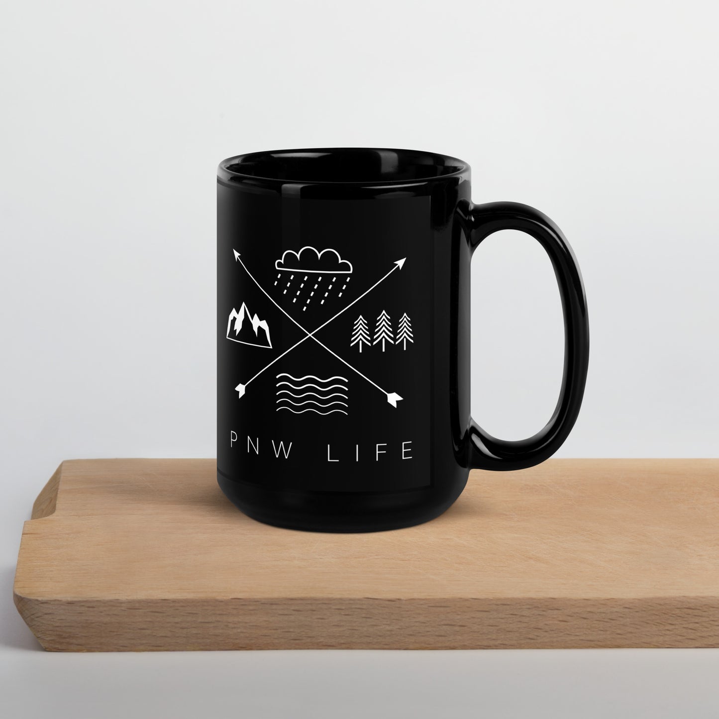 PNW LIFE • Black Glossy Mug