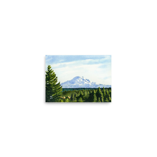 Mt. Rainier in the Afternoon • Giclée Art Print from Watercolor Original • 5"x7"