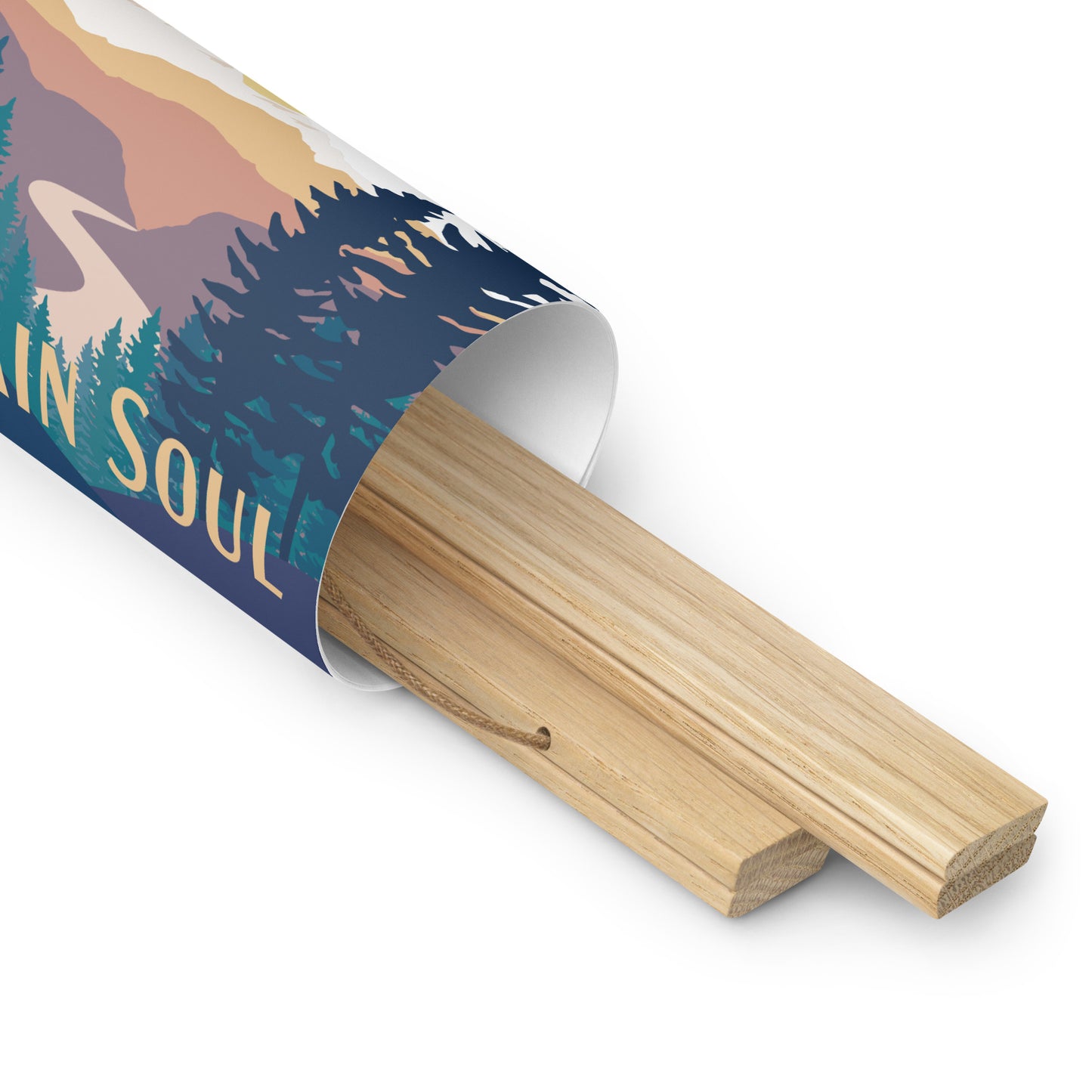 Wild Mountain Soul (Orange Text) • Poster with wood hangers