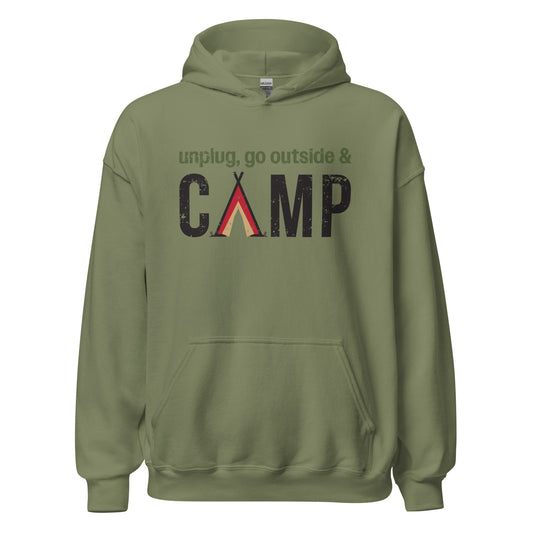 Unplug, Go Outside, & Camp • Heavyweight Hoodie