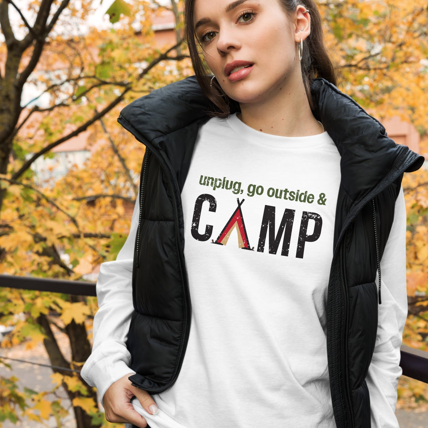 Unplug, Go Outside, & Camp • Long Sleeve Tee