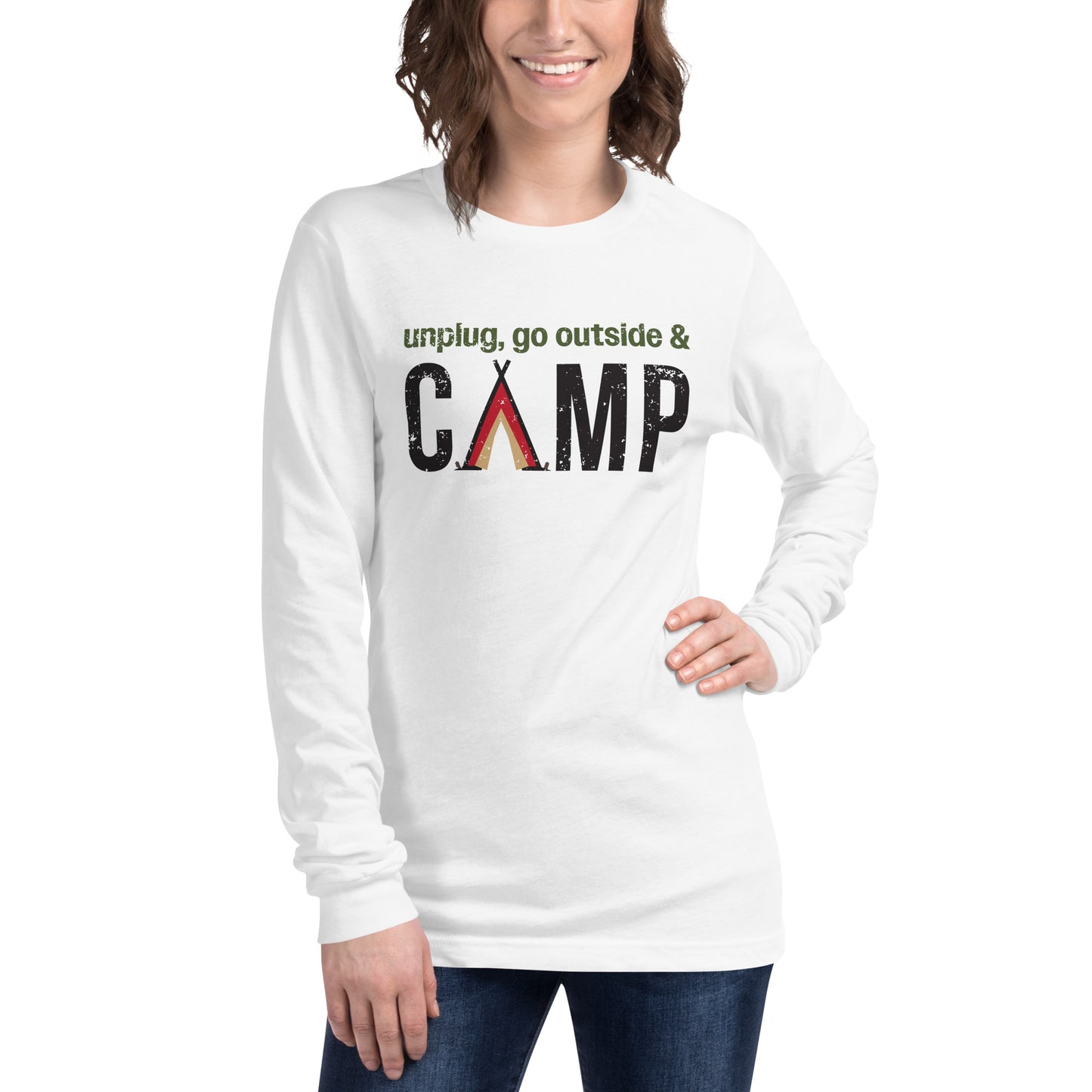 Unplug, Go Outside, & Camp • Long Sleeve Tee