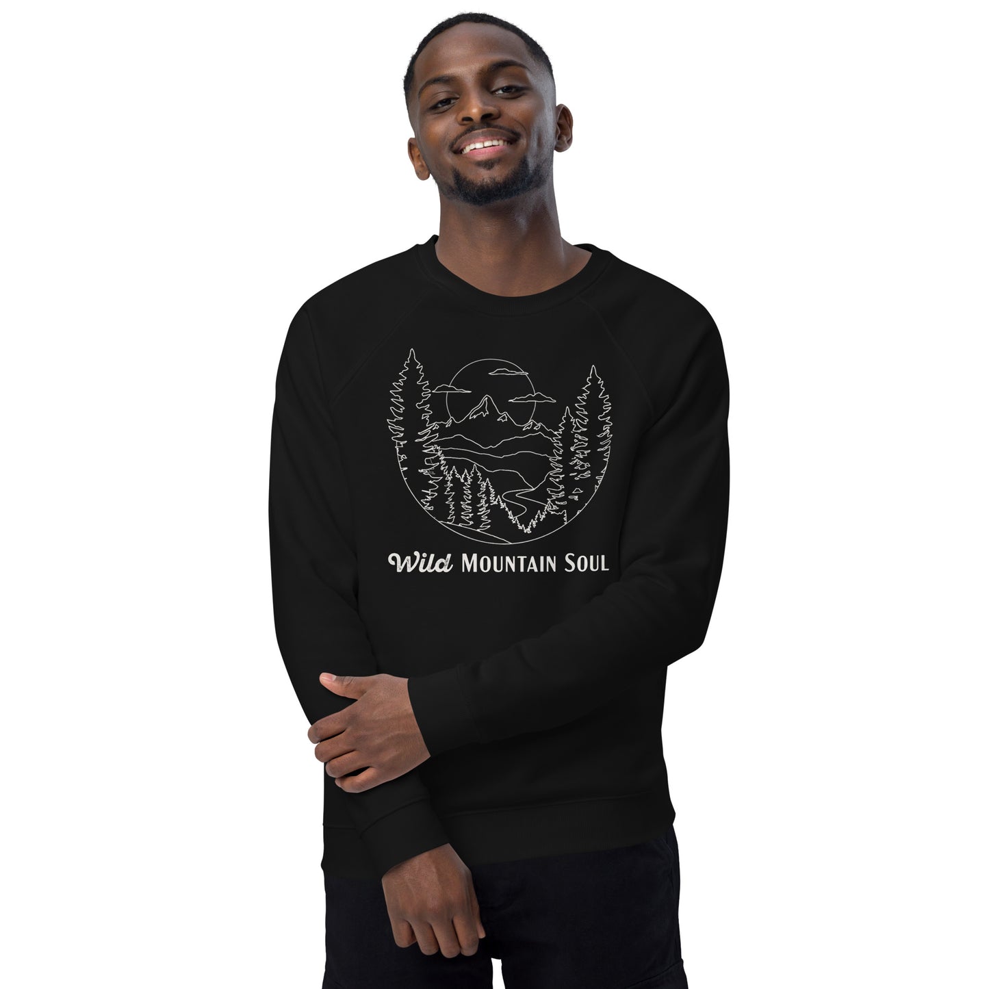 Wild Mountain Soul Graphic Sweatshirt • Soft and Thick Organic Raglan Sweatshirt