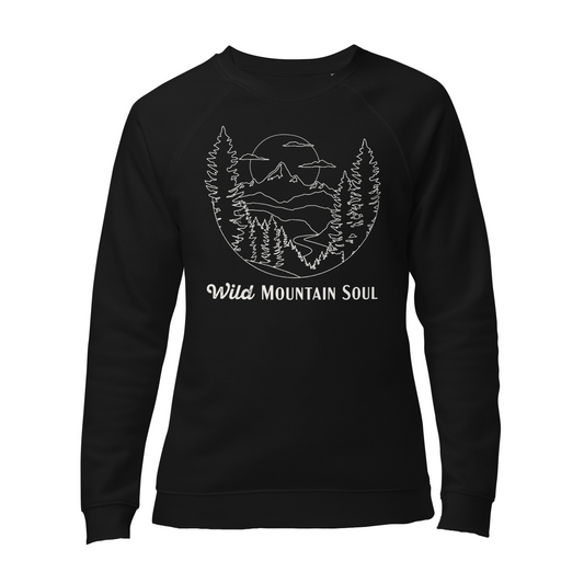 Wild Mountain Soul Graphic Sweatshirt • Soft and Thick Organic Raglan Sweatshirt