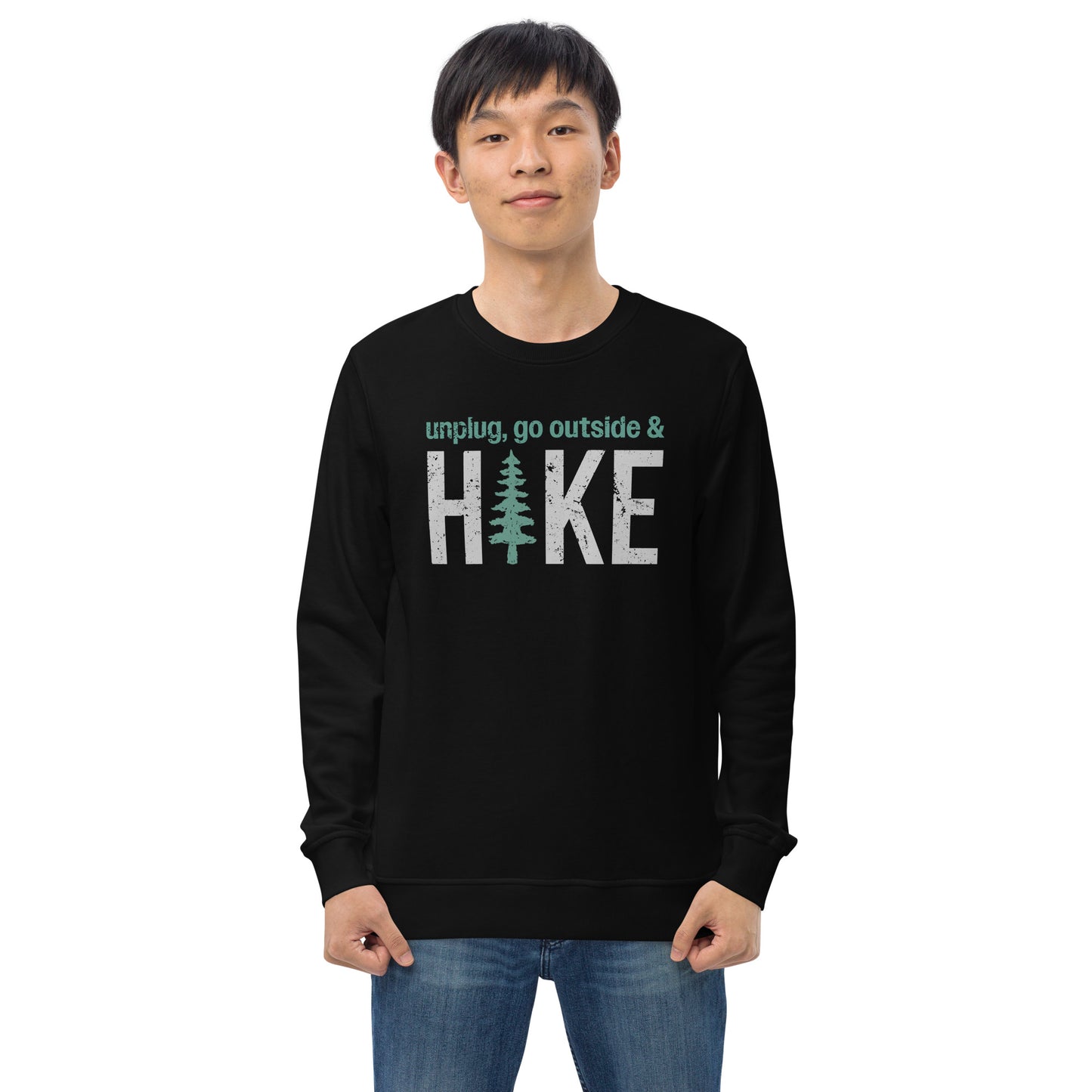 Unplug, Go Outside, & Hike • Lightweight Organic French Terry Sweatshirt