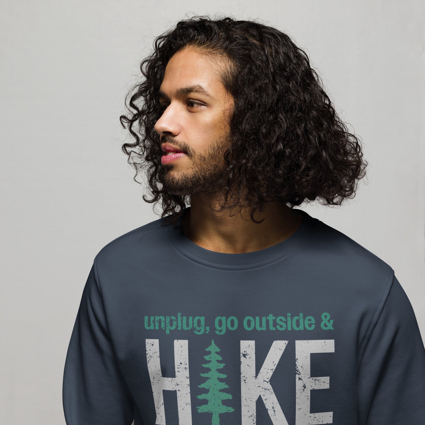 Unplug, Go Outside, & Hike • Lightweight Organic French Terry Sweatshirt