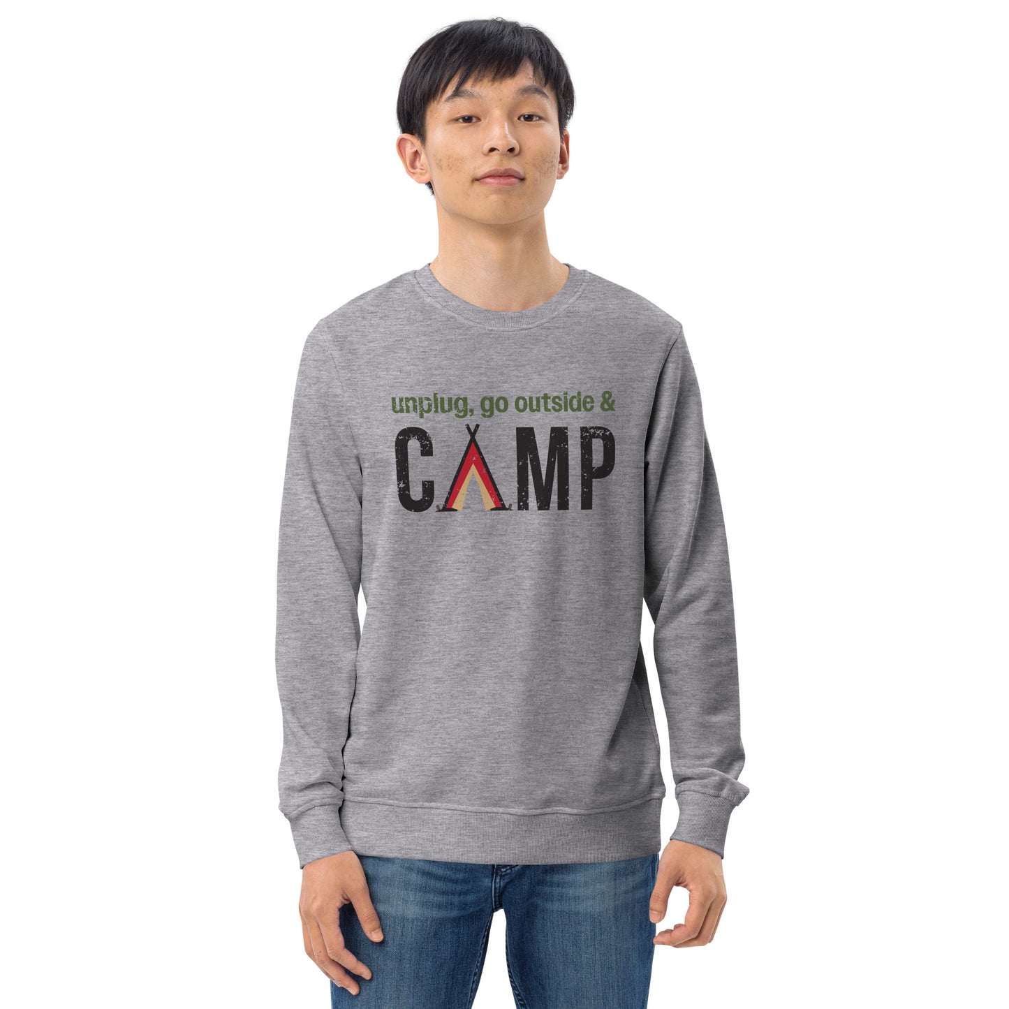 Unplug, Go Outside, & Camp • Lightweight Organic French Terry Sweatshirt