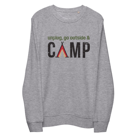 Unplug, Go Outside, & Camp • Lightweight Organic French Terry Sweatshirt