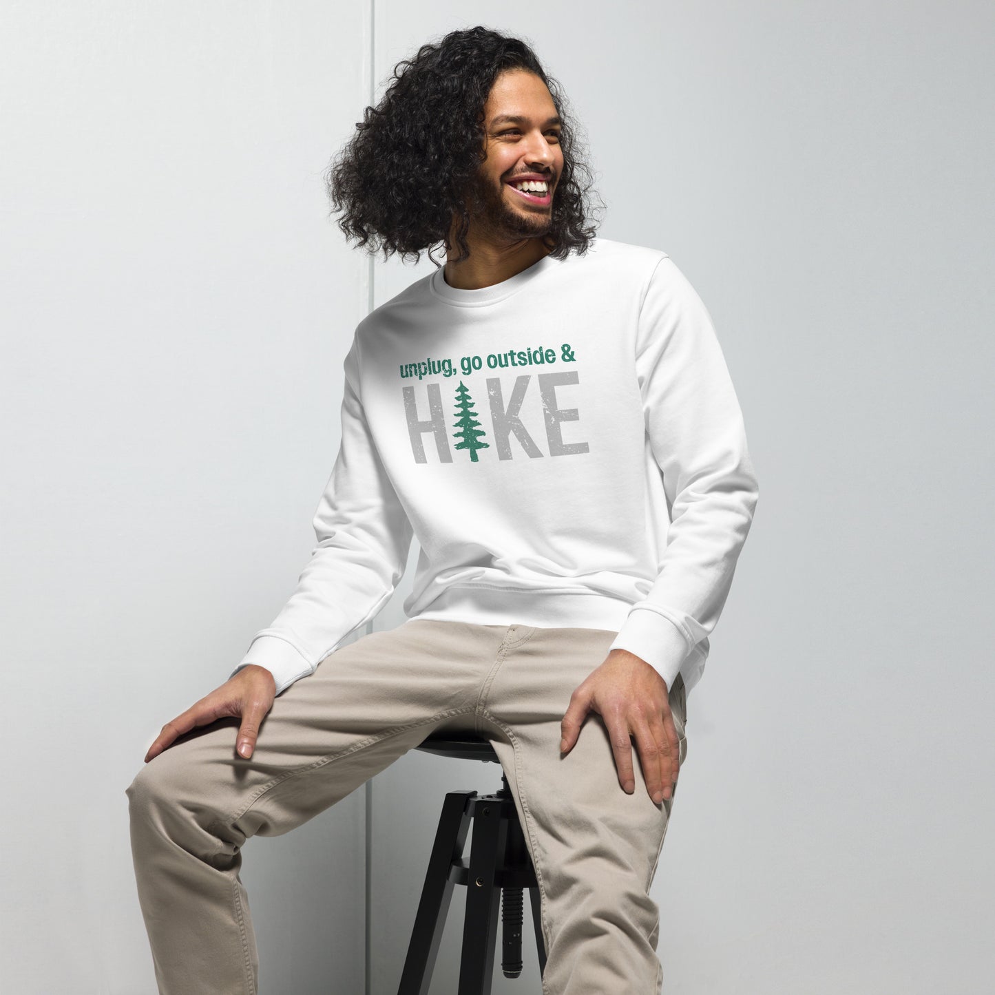 Unplug, Go Outside, & Hike • Lightweight Organic French Terry Sweatshirt