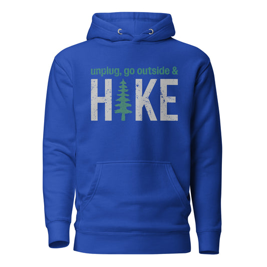 Unplug, Go Outside, & Hike • Premium Hoodie