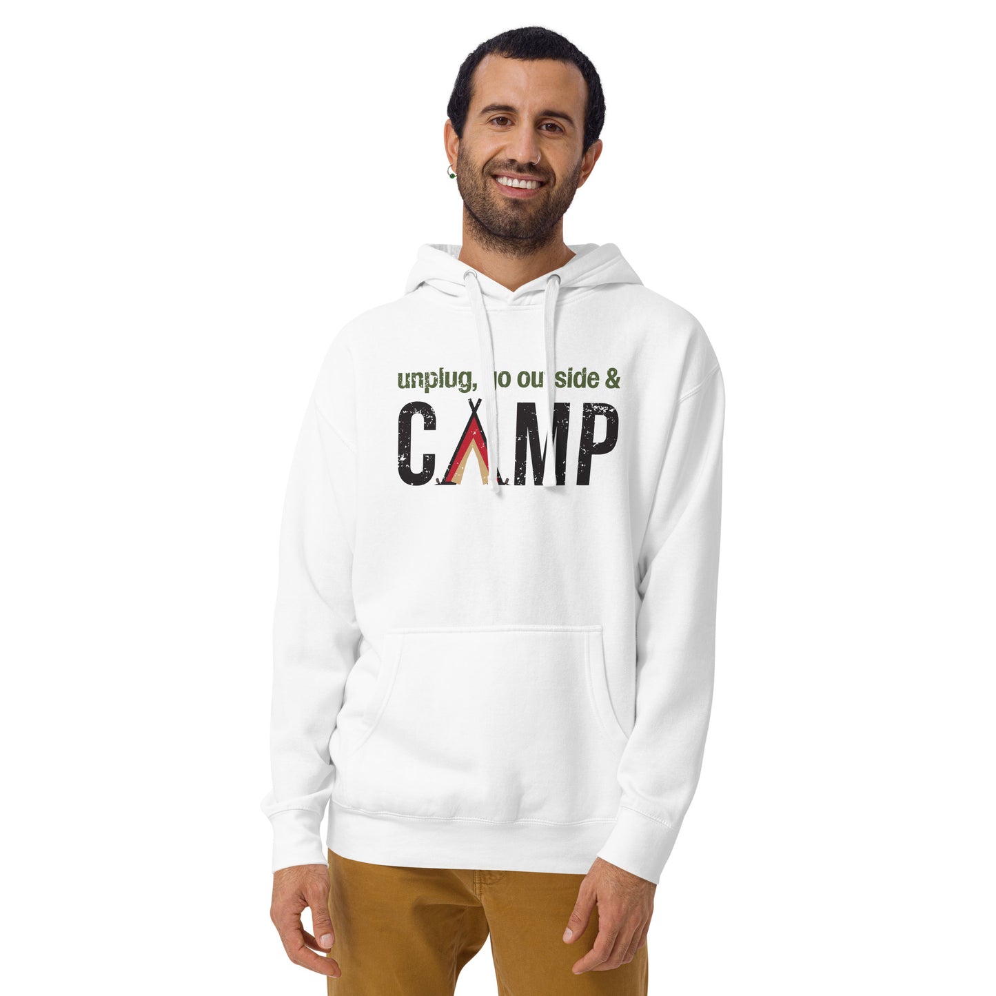 Unplug, Go Outside, & Camp • Premium Hoodie