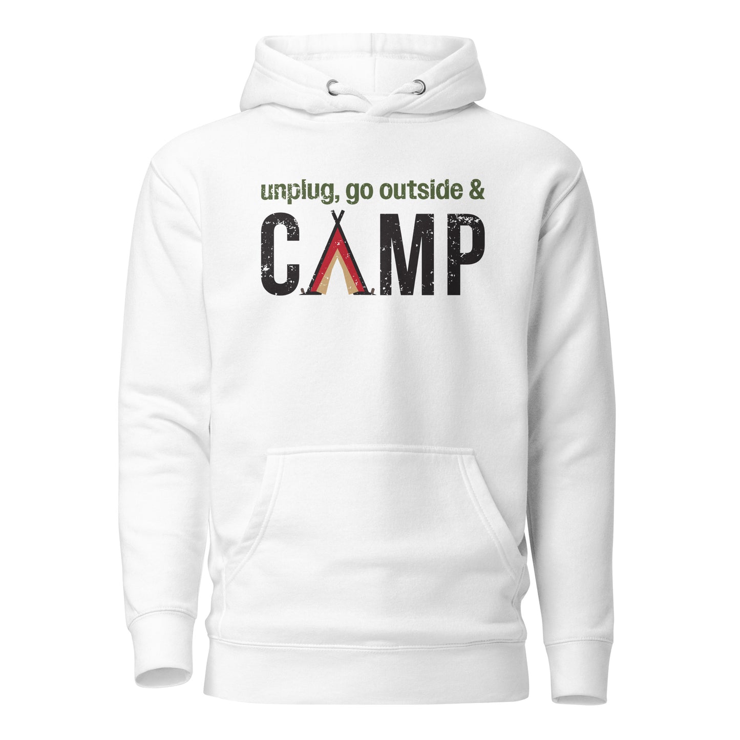 Unplug, Go Outside, & Camp • Premium Hoodie