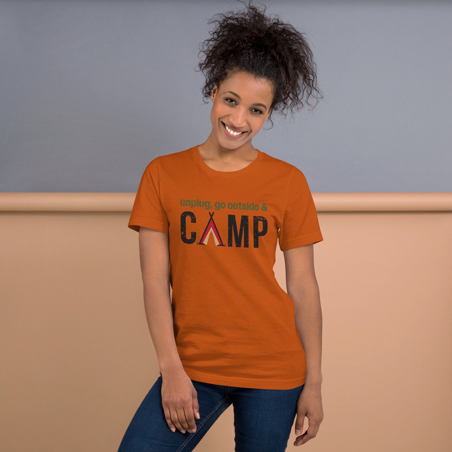 Unplug, Go Outside, & Camp • Short Sleeve Jersey T-Shirt