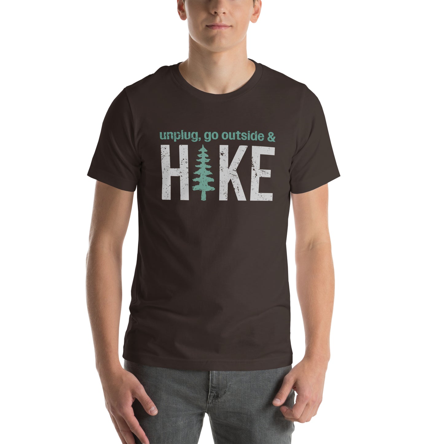 Unplug, Go Outside, & Hike • Short Sleeve Jersey T-Shirt