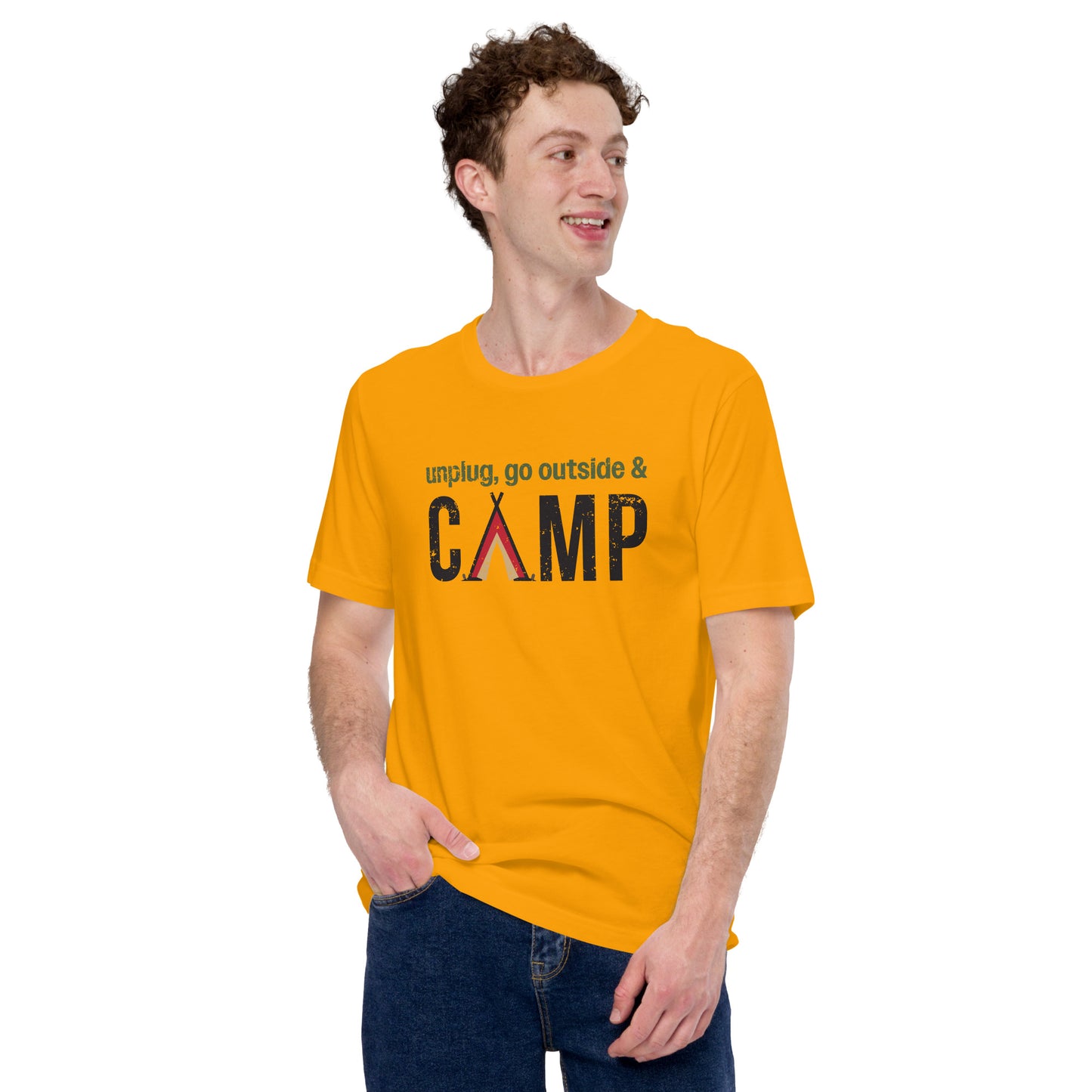 Unplug, Go Outside, & Camp • Short Sleeve Jersey T-Shirt